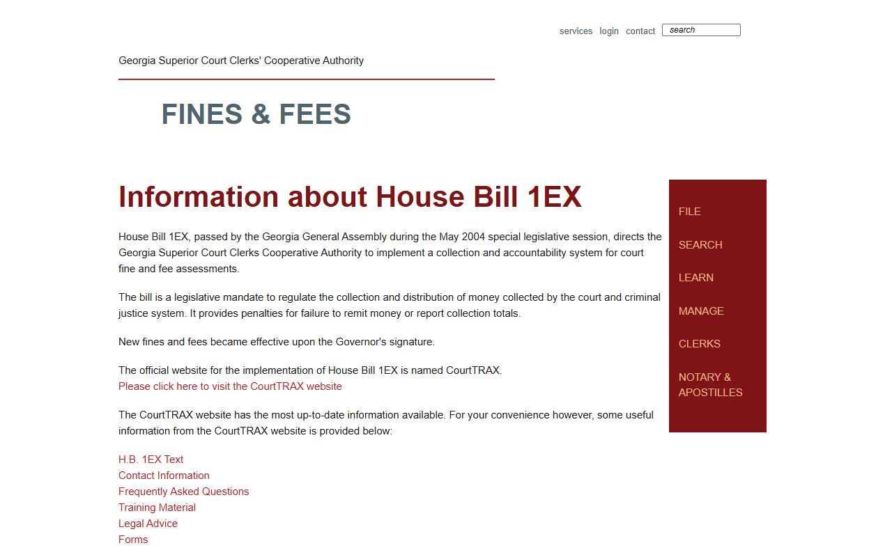 Dooly County Clerk of Superior Court GSCCCA fines and fees resources