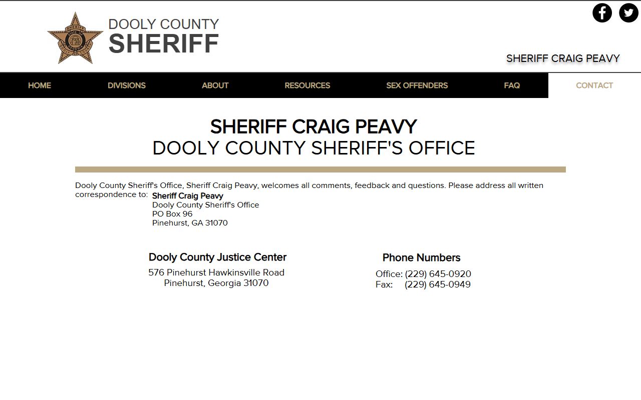 Dooly County arrest records sheriff contact source