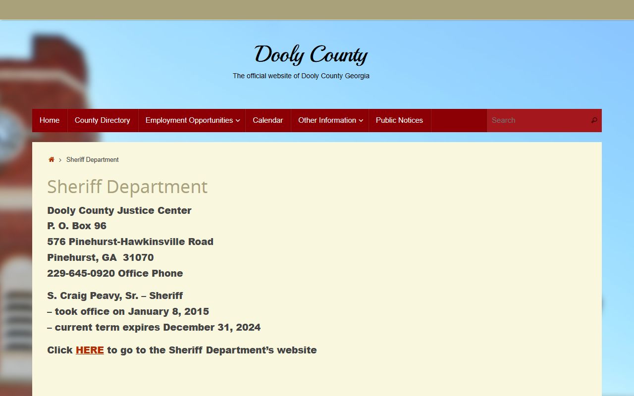 Dooly County arrest records sheriff department source