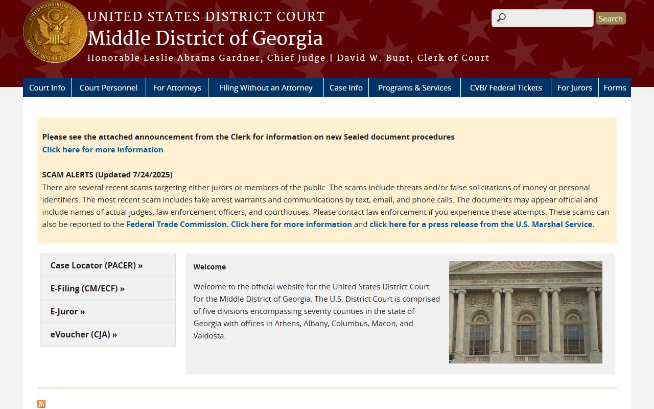 Dooly County court dockets Middle District of Georgia federal court homepage