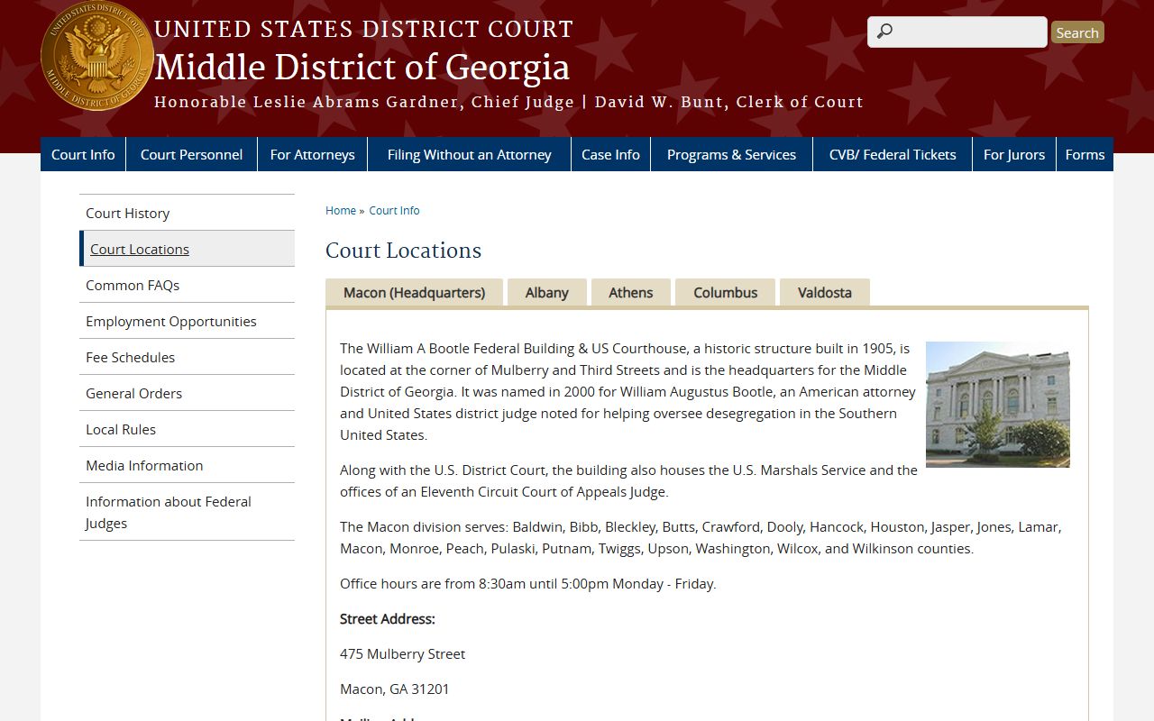 Dooly County court dockets Middle District court locations source