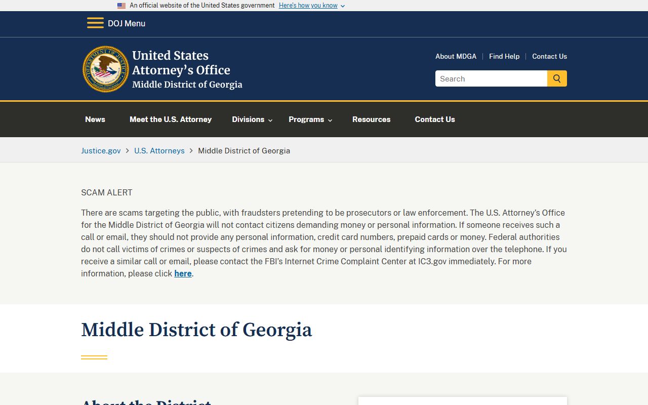Dooly County criminal court records U.S. Attorney Middle District source