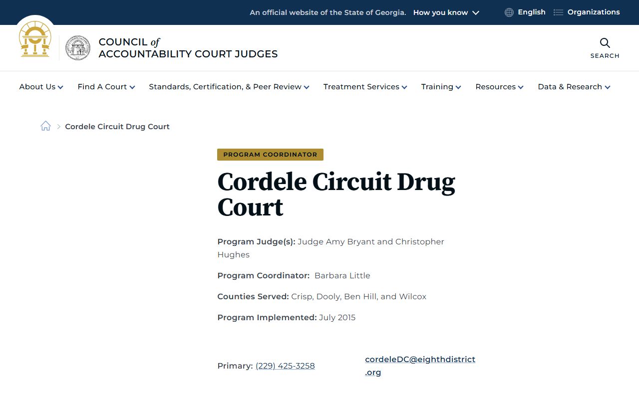 Dooly County Superior Court records Cordele Circuit Drug Court