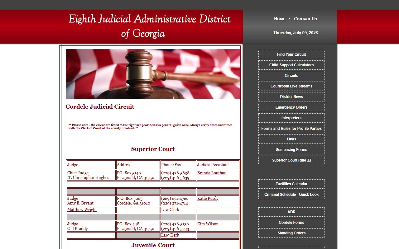 Dooly County Superior Court records Cordele Judicial Circuit judges