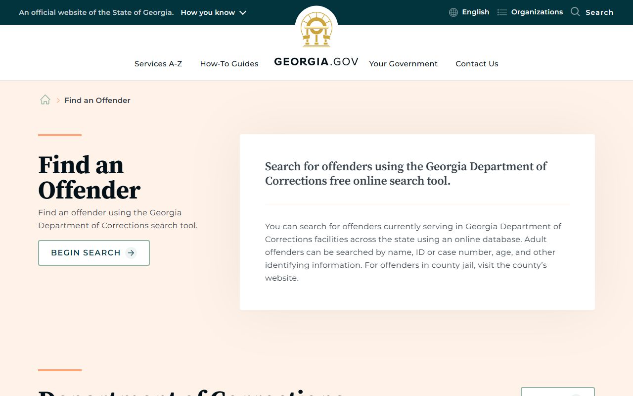 Dooly County inmate search Georgia offender overview