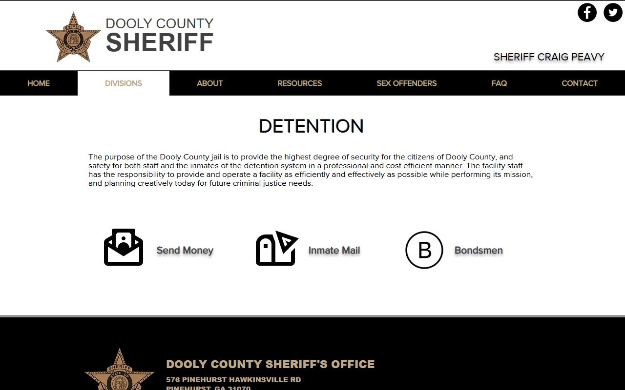 Dooly County inmate records sheriff detention page