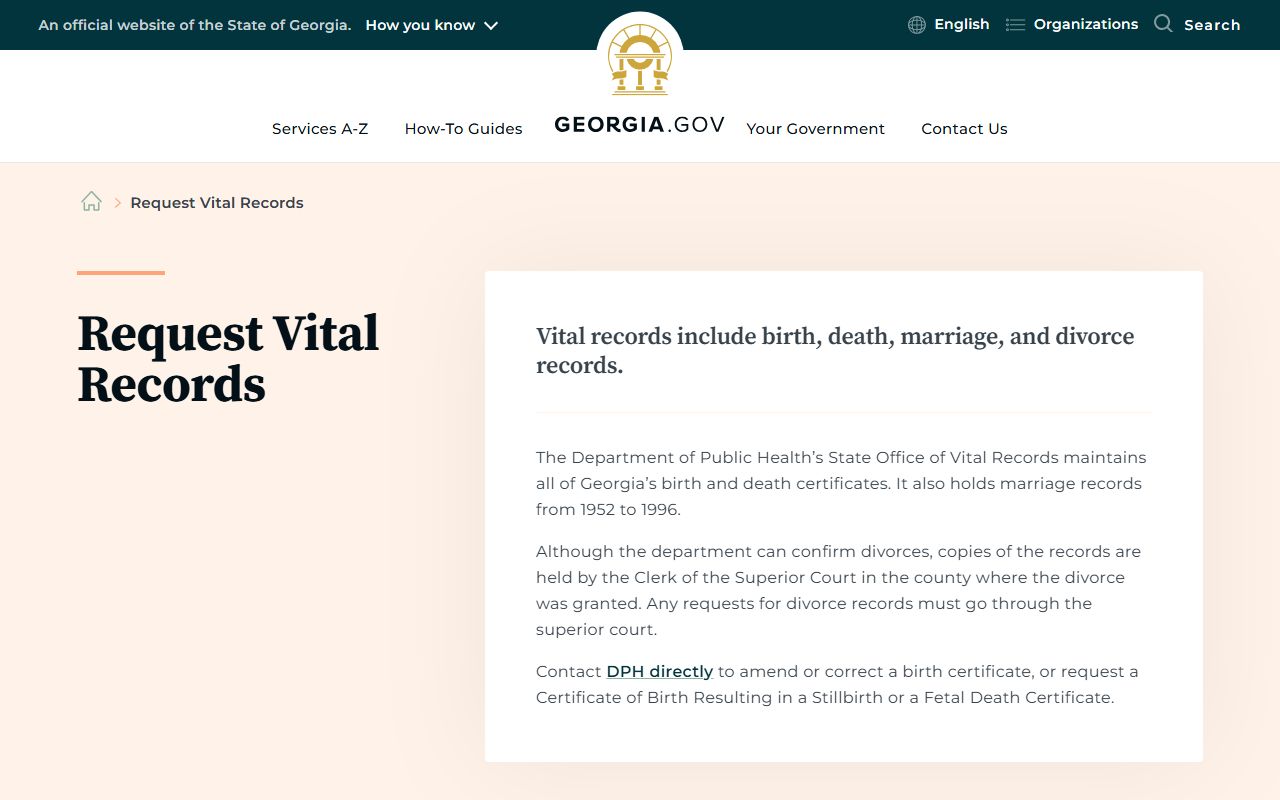 Dooly County marriage and divorce records Georgia vital records request guide