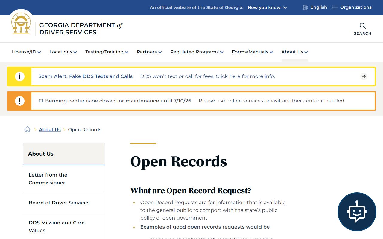 Dooly County traffic court records Georgia DDS open records